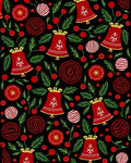 Red Bells Festive Holiday Pattern Rug