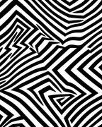 Abstract Black White Striped Design Rug