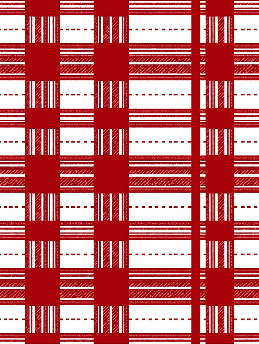 Classic Tartan Red and White Pattern Rug