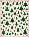 Festive Trees Snowflakes Pattern Rug