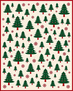 Festive Trees Snowflakes Pattern Rug