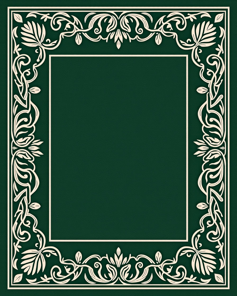 Elegant Cream Floral Border Design Rug