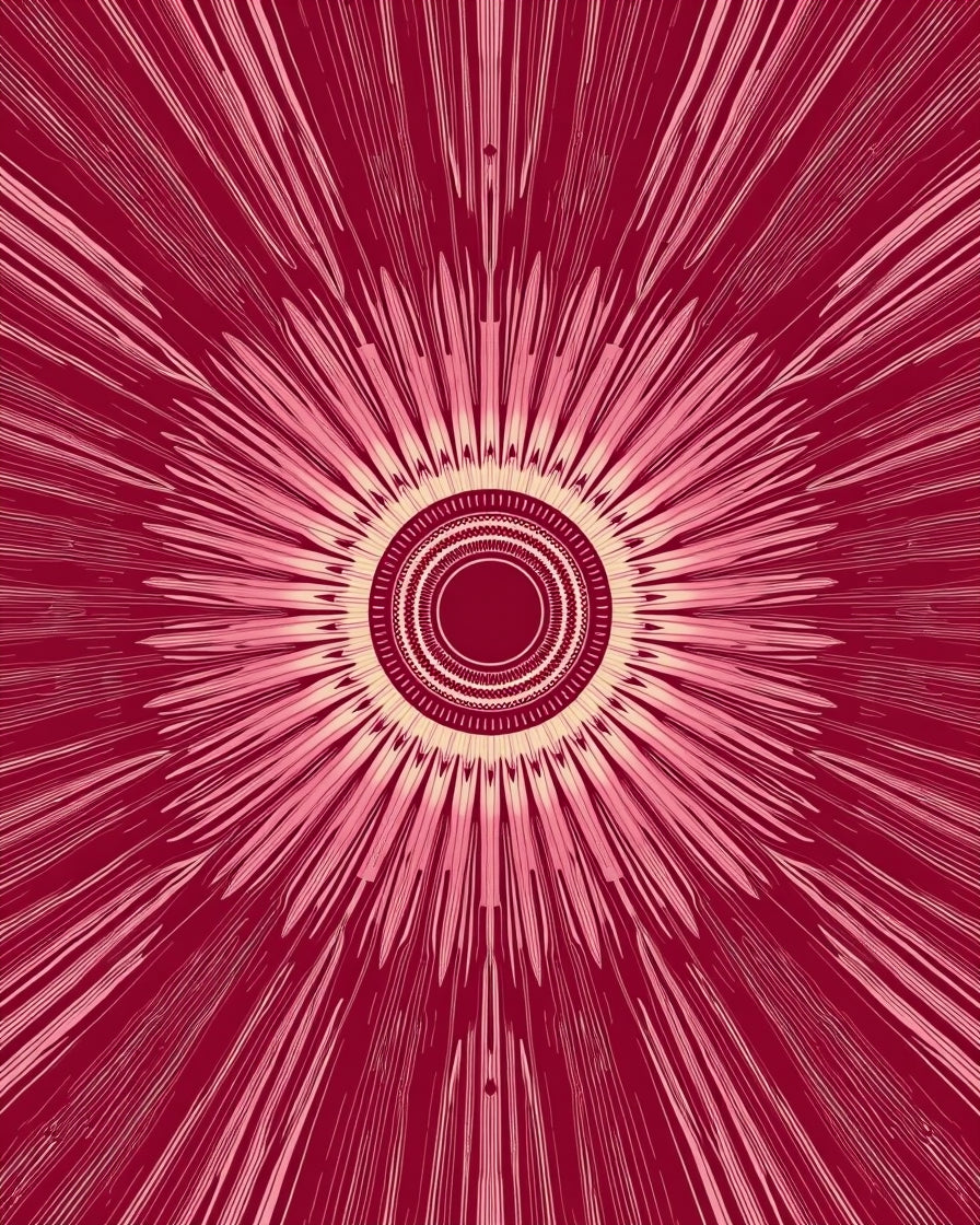 Radiating Sunburst Pattern Rug