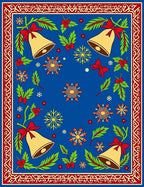 Festive Bells and Snowflake Pattern Rug
