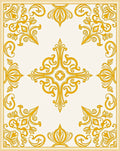 Gold Baroque Flourish Pattern Rug