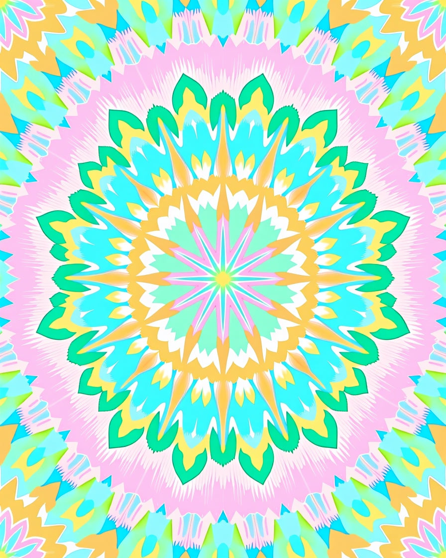 Vibrant Geometric Mandala Pattern Rug