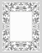 Ornate Floral Vine Border Design Rug