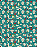 Abstract Seafood Botanical Pattern Rug