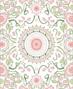 Floral Mandala Pattern with Vine Accents Rug