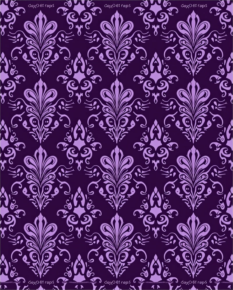Damask Flourish Purple Pattern Rug