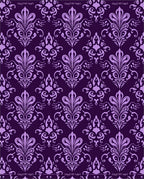 Damask Flourish Purple Pattern Rug