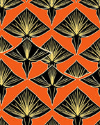 Abstract Fan Shaped Geometric Pattern Rug