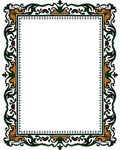 Ornate Green Gold Floral Pattern Rug