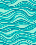 Aqua Waves Abstract Pattern Rug