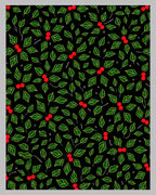 Bold Holly Berry Green Leaf Rug