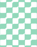 Geometric Teal And White Pattern Rug