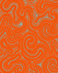 Swirling Orange Teal Abstract Pattern Rug