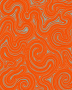 Swirling Orange Teal Abstract Pattern Rug