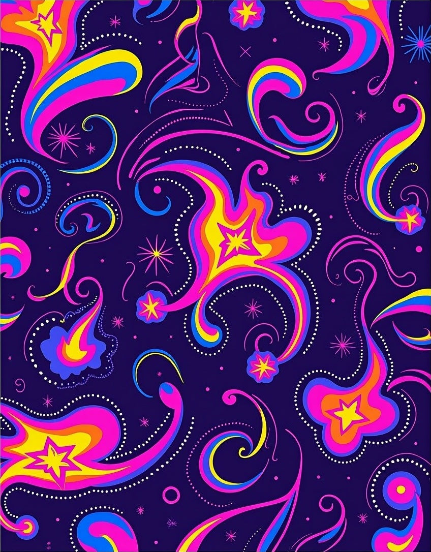 Groovy Swirling Starburst Pattern Rug