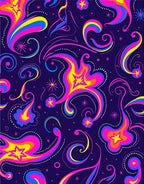 Groovy Swirling Starburst Pattern Rug