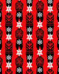 Folk Art Snowflake Red Design Rug