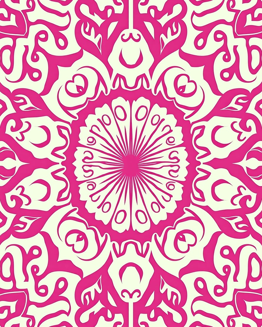 Pink Traditional Floral Medallion Rug