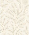 Cream Swirl Feather Pattern Rug