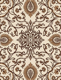 Elegant Brown Floral Medallion Pattern Rug