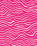 Abstract Pink Cream Wavy Lines Rug