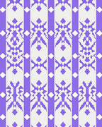 Striped Geometric Snowflake Pattern Rug