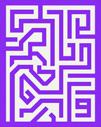 Abstract Maze Geometric Design Rug