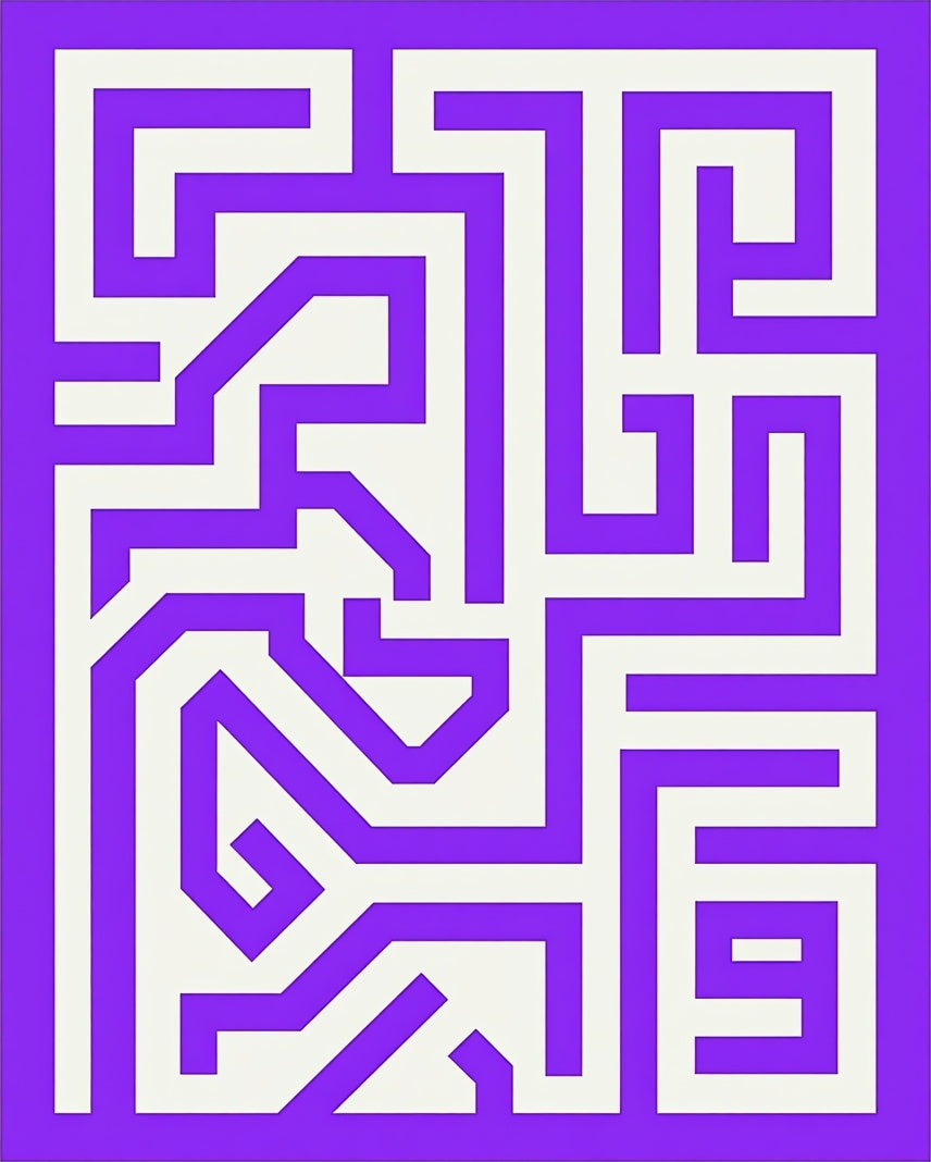 Abstract Maze Geometric Design Rug