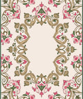 Elegant Floral Swirl Framing Pattern Rug