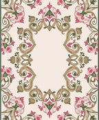 Elegant Floral Swirl Framing Pattern Rug
