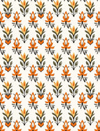 Retro Floral Stylized Motif Rug