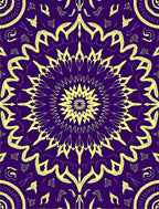 Mandala Style Yellow Purple Pattern Rug
