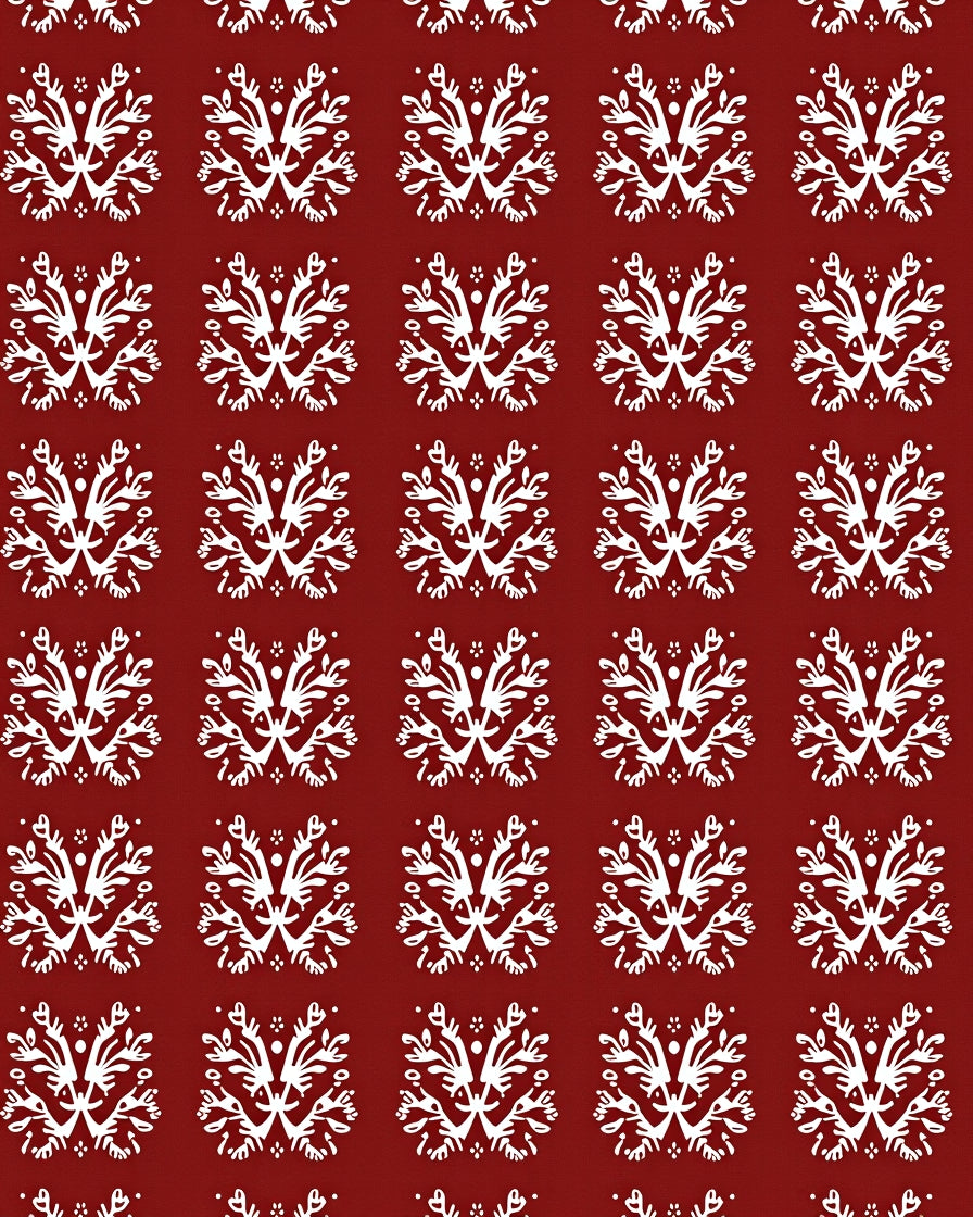 White Floral Medallion Patterned Rug