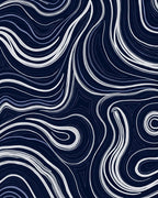 Abstract Swirls Cobalt Contrast Rug