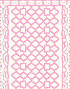 Pink Geometric Lattice Pattern Rug