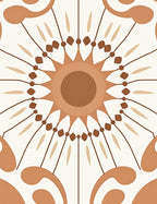 Mandala Style Sunburst Pattern Rug