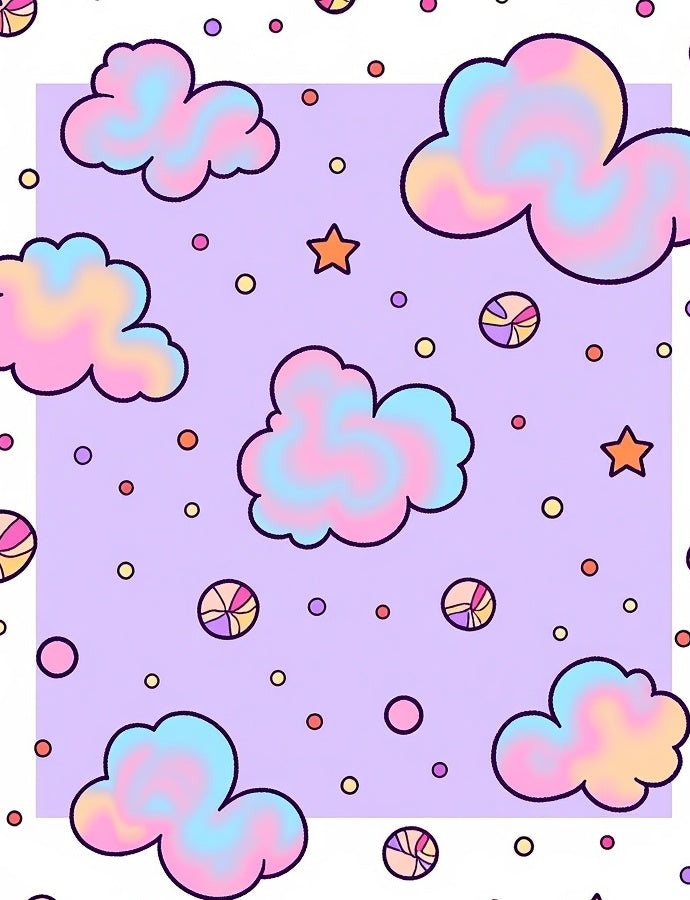 Pastel Cloud Candy Dreamscape Pattern Rug