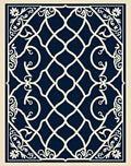 Ornate Lattice Floral Pattern Rug