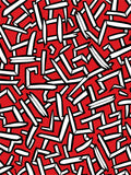 Bold Red White Abstract Jagged Pattern Rug