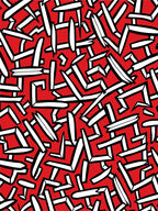 Bold Red White Abstract Jagged Pattern Rug