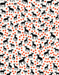 Black Jumping Deer 2 Tone Pattern Rug