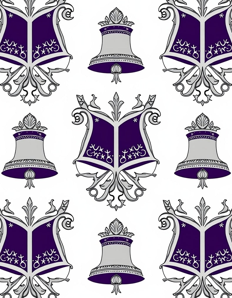 Purple Silver Bell Crest Patterns Rug