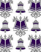 Purple Silver Bell Crest Patterns Rug
