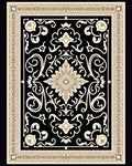 Classic Black Gold Floral Pattern Rug