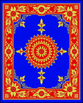 Vibrant Floral Sunburst Motif Rug