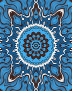 Blue Brown Intricate Mandala Design Rug